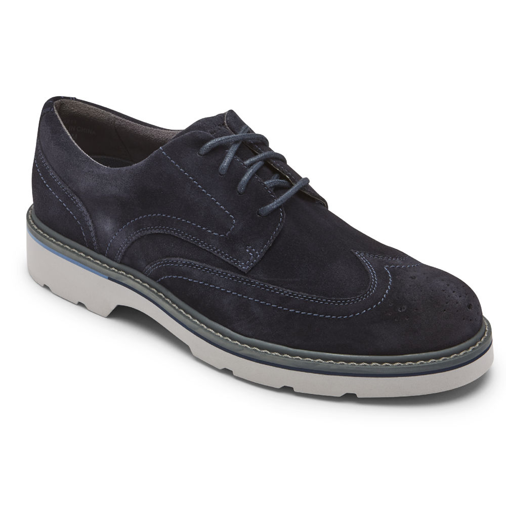 Rockport Mens Charlee Waterproof Wingtip - Sneakers Navy - PUL159387